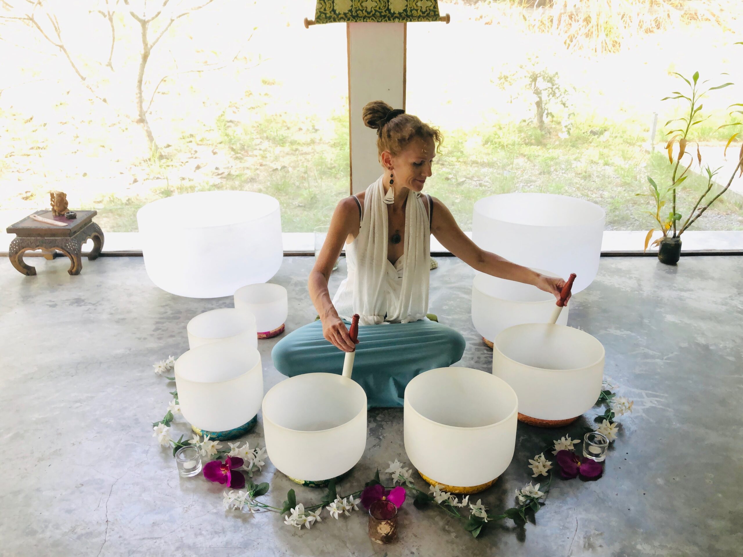 Women setting up crystal Bowl Bath.jpg